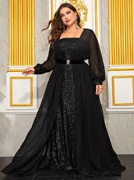 plus size black formal dress